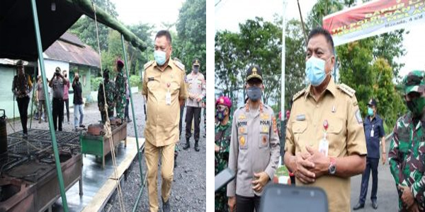 Gubernur Olly bersama Jajaran Forkopimda Launching Dapur Lapangan TNI-Polri dan Pemprov Sulut Bersatu Melawan Covid-19