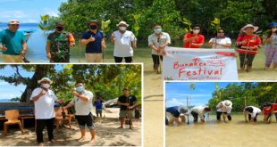 Dispar Sulut Akhiri Ivent Festival Bunaken 2021 dengan Penanaman Mangrove di Pantai Pangalisan