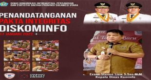 Pejabat Dinas Kominfo Sulut Teken Pakta Integritas dan Perjanjian Kinerja